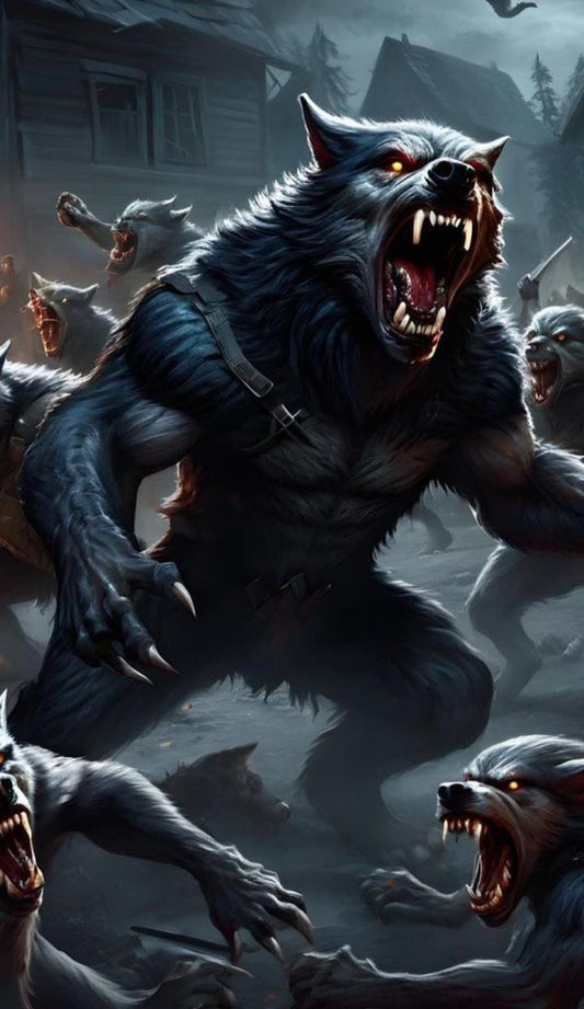 Werewolves Attack Print Poster