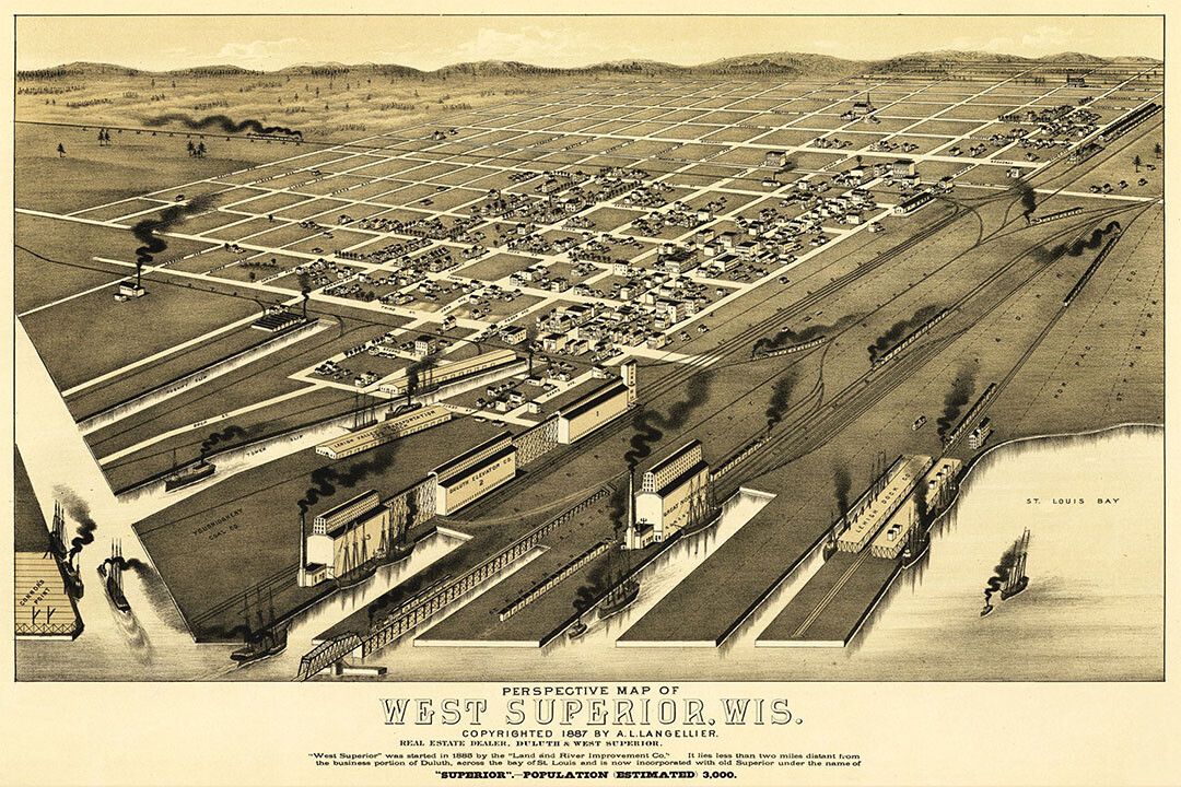 West Superior Wisconsin 1887 Historic Panoramic Town Map Jigsaw Puzzle