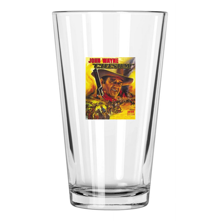 Western Film Chisumglossy Photo John Wayne Cowboy Movie Pint Beer Drinking Glass