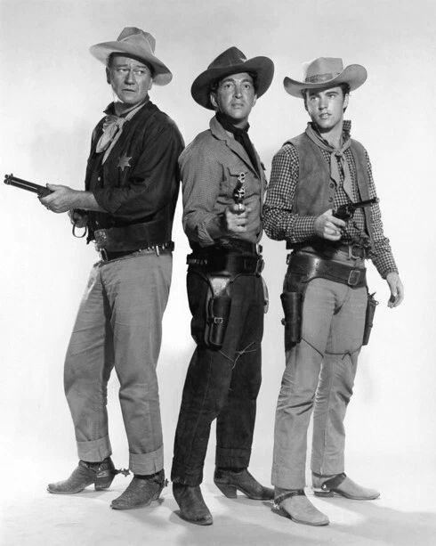 Western Film Rio Bravo Glossy Photo John Wayne Dean Martin And Ricky Nelson