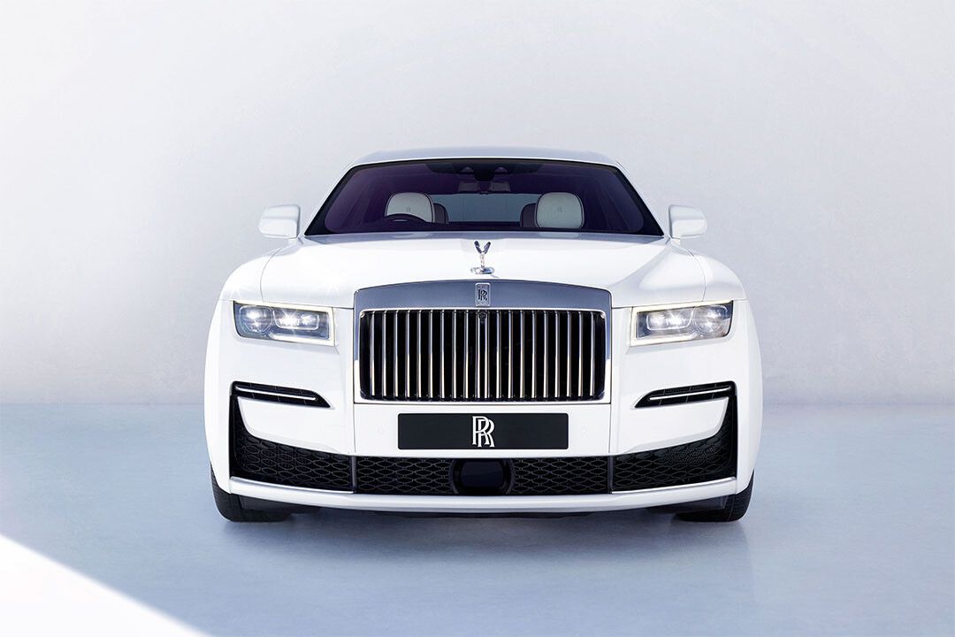 White English Car Rollsroyce Ghost Front View Art Indoor Decor Jigsaw Puzzle