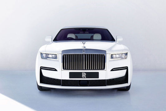 White English Car Rollsroyce Ghost Front View Art Indoor Decor Jigsaw Puzzle