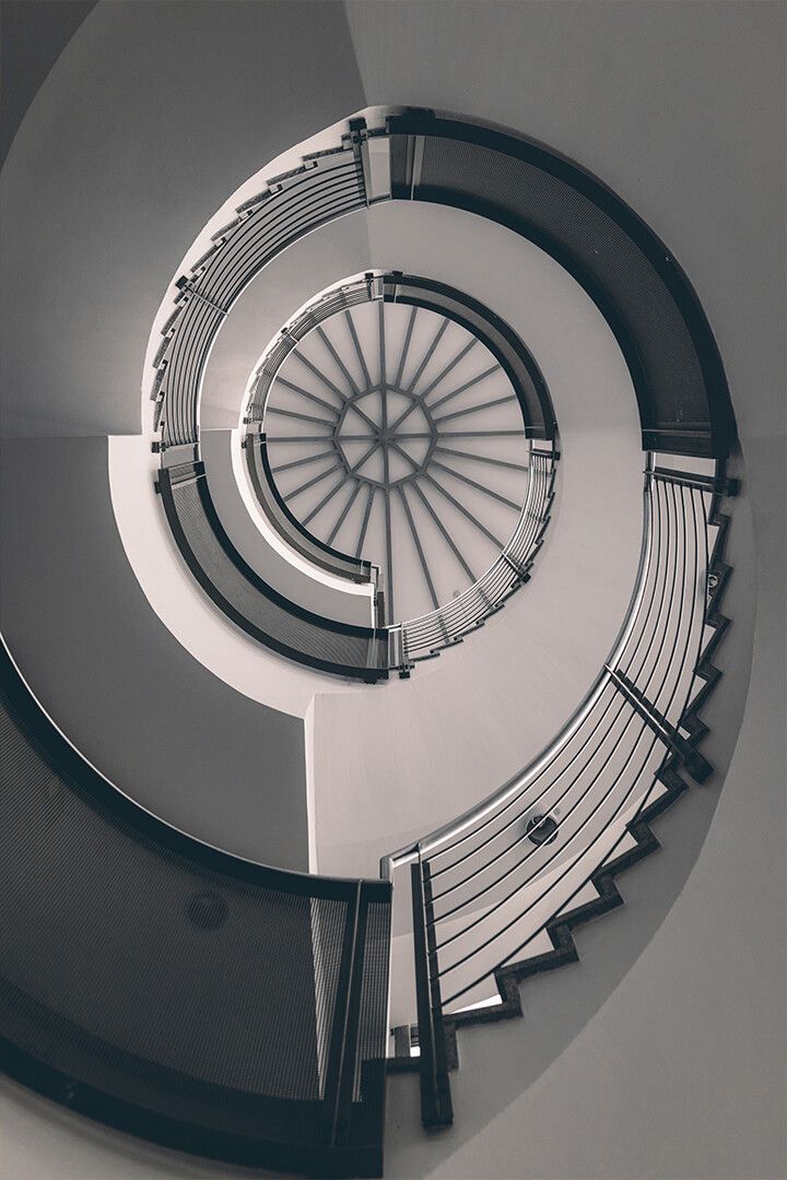 White Spiral Staircase With White Railings Art Wall Decor Jigsaw Puzzle