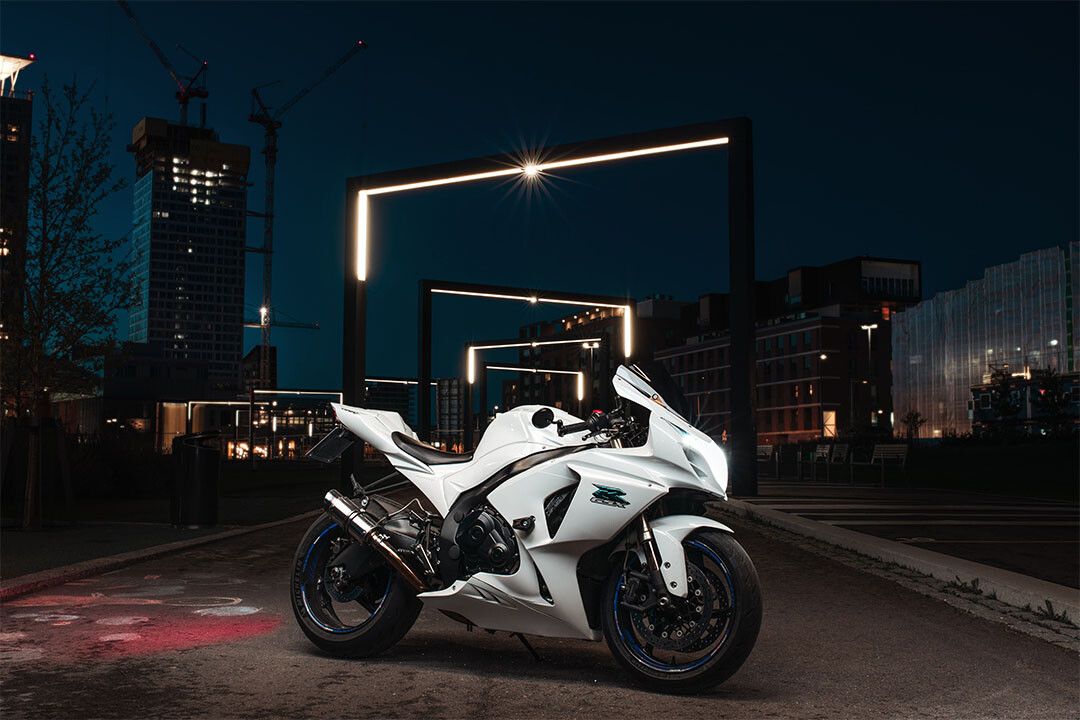 White Suzuki Gsx R1000R Speed Motorcycle Jigsaw Puzzle