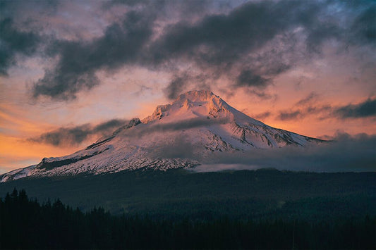 White And Brown Mountains Under Gray Clouds Art Wall Decor Jigsaw Puzzle