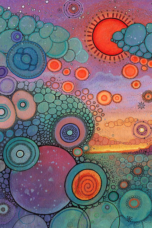 Wild Colors Abstract Angles And One Circle Print Wall Home Decor Jigsaw Puzzle