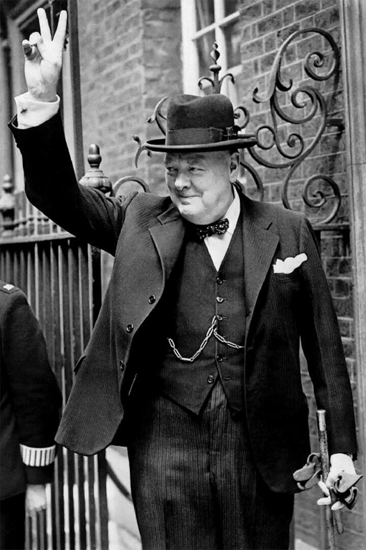 Winston Churchill Giving The V For Victory Jigsaw Puzzle