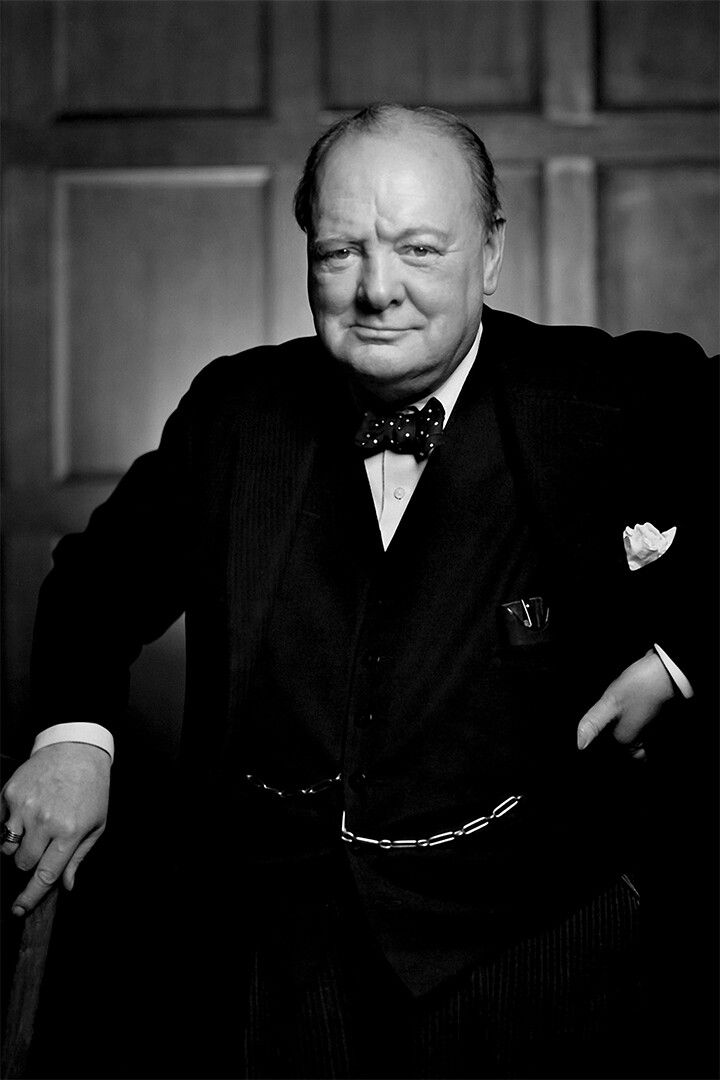 Winston Churchill Politician Painting Print Jigsaw Puzzle