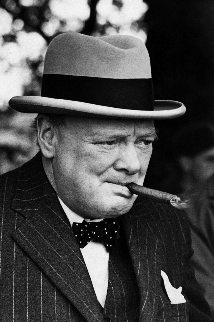 Winston Churchill Smoking Cigar Honorary Citizen Jigsaw Puzzle