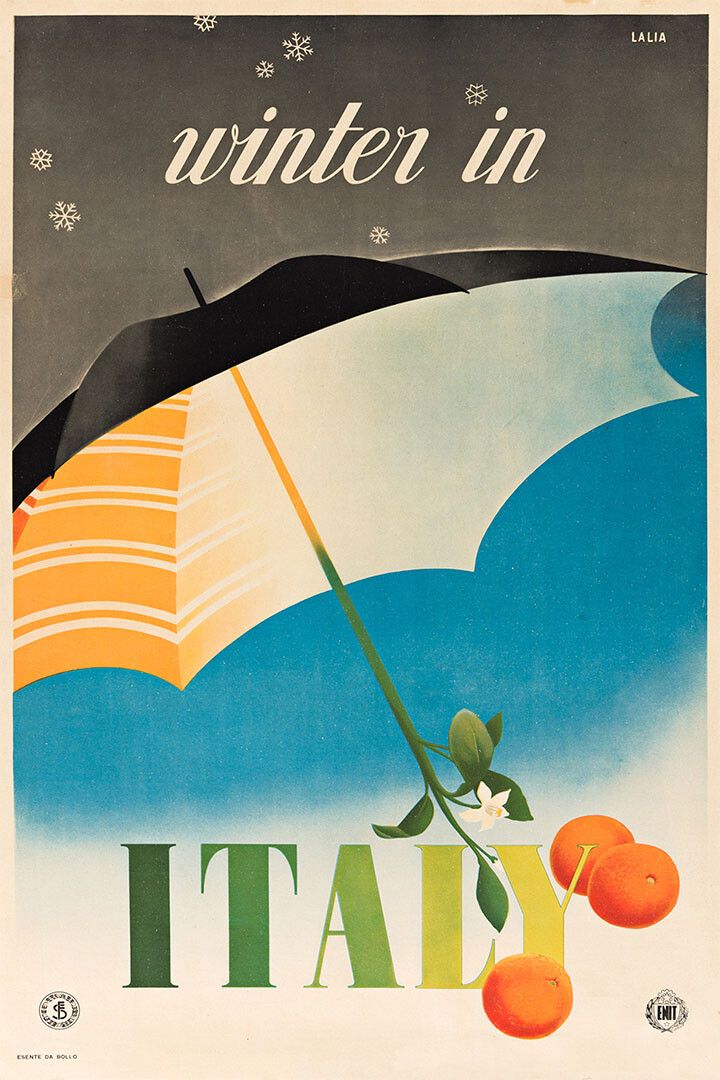 Winter In Italy Umbrella 1950S Vintage Style Travel Jigsaw Puzzle