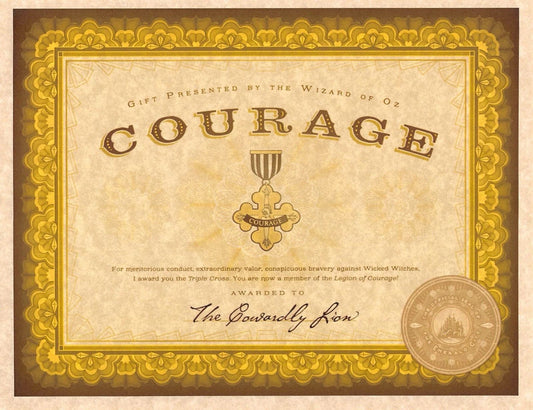 Wizard Of Oz Emerald City Certificate Of Courage Cowardly Lion Propreplica