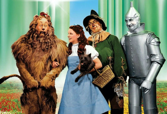 Wizard Of Oz Cast 1939 Film Dorothy Tin Man Lion Scarecrow Old Photo