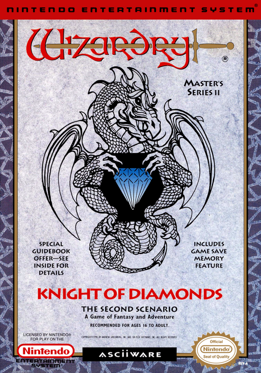 Wizardry Knight Of Diamonds (Usa) Nes Print Poster