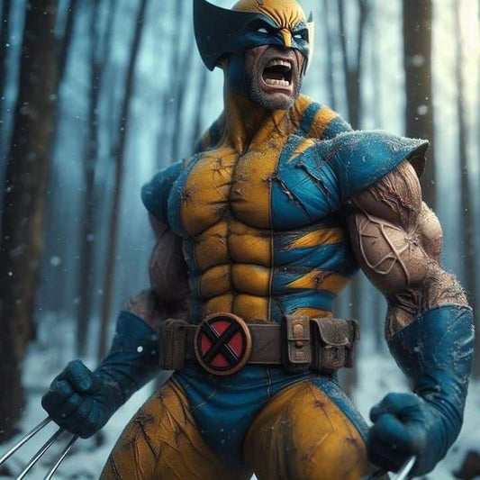Wolverine Action Figure Forest Print Poster