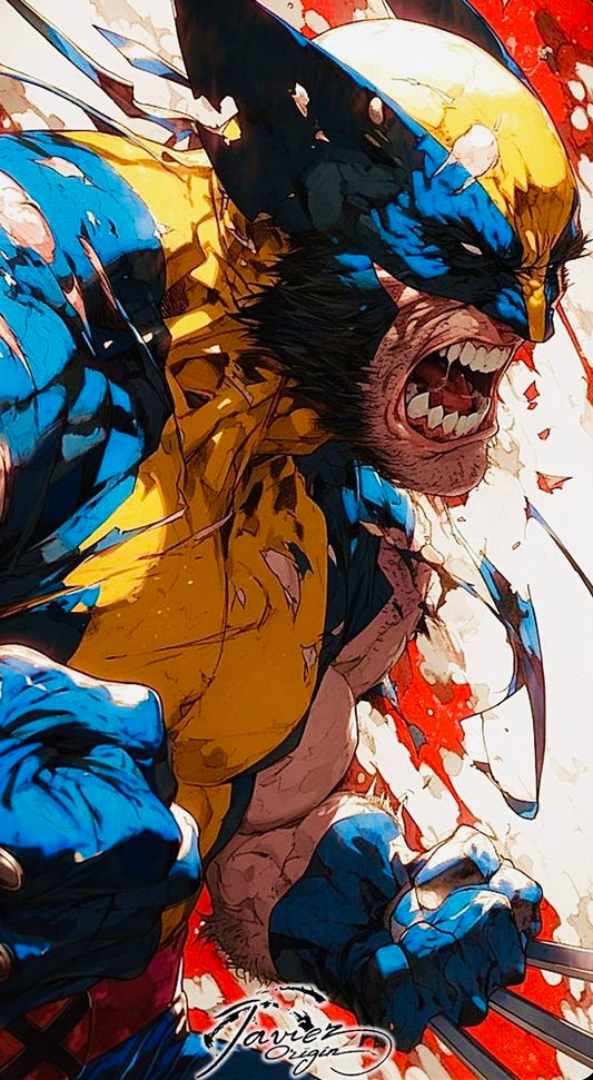 Wolverine Action Illustration (5) Print Poster