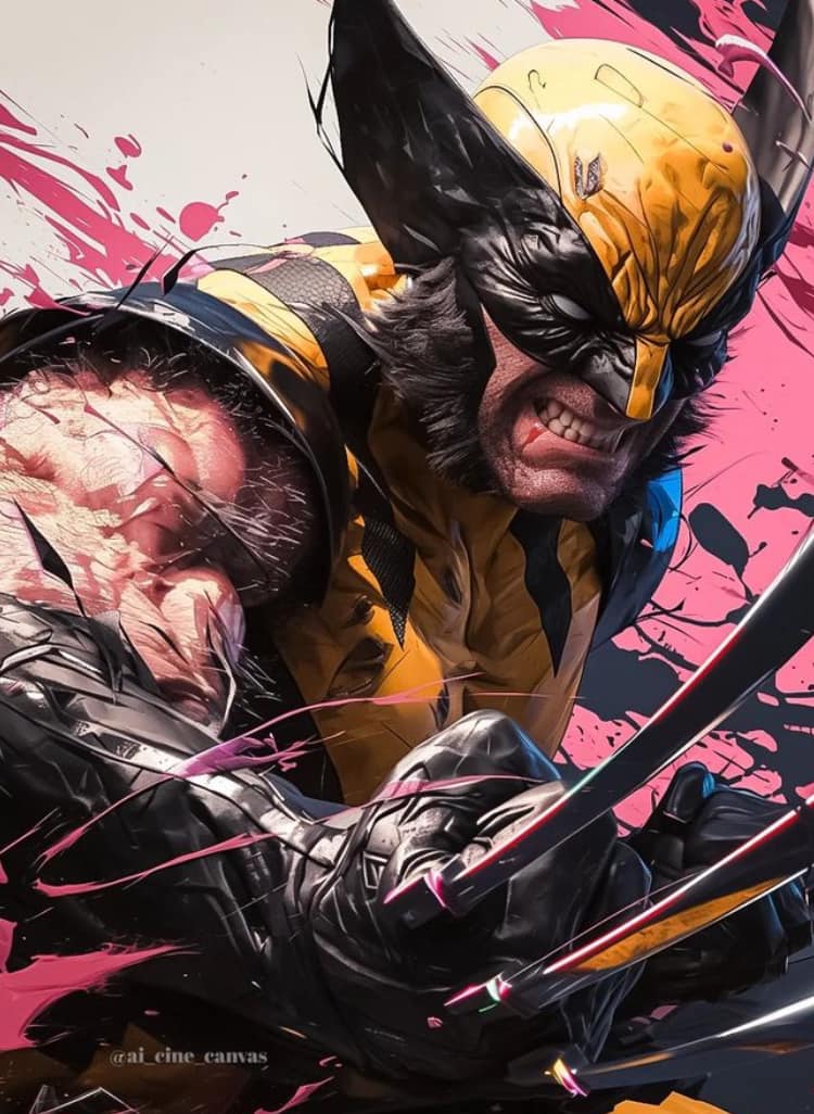 Wolverine Action Portrait (5) Print Poster