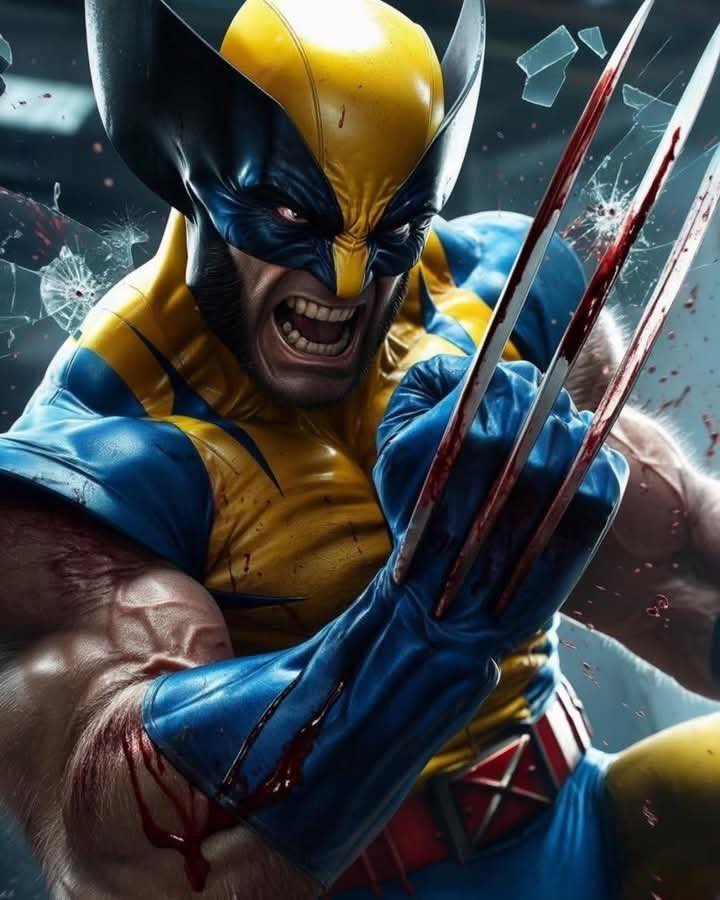Wolverine Action Pose Battle Scene Print Poster