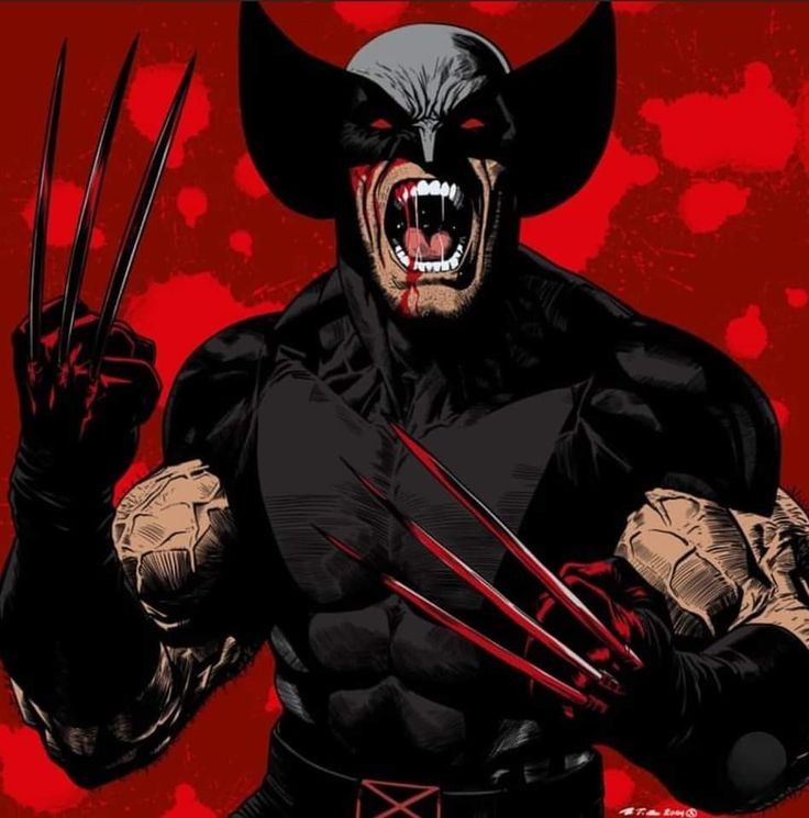 Wolverine Artwork Red Background Jigsaw Puzzle