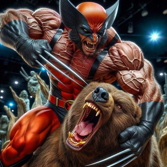 Wolverine Bear Showdown Print Poster
