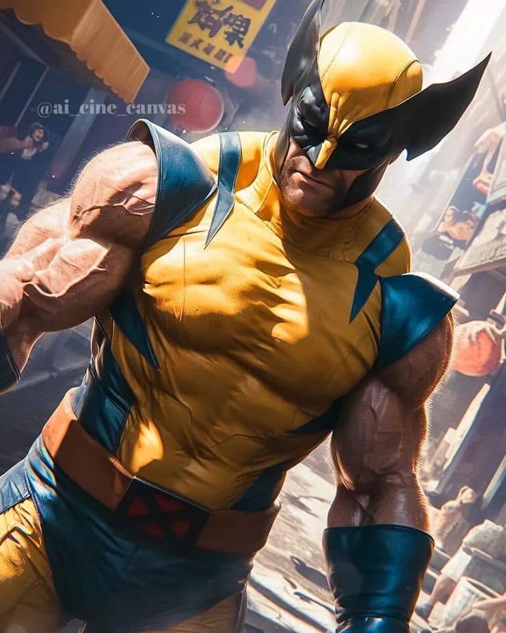 Wolverine Character Street Scene Print Poster