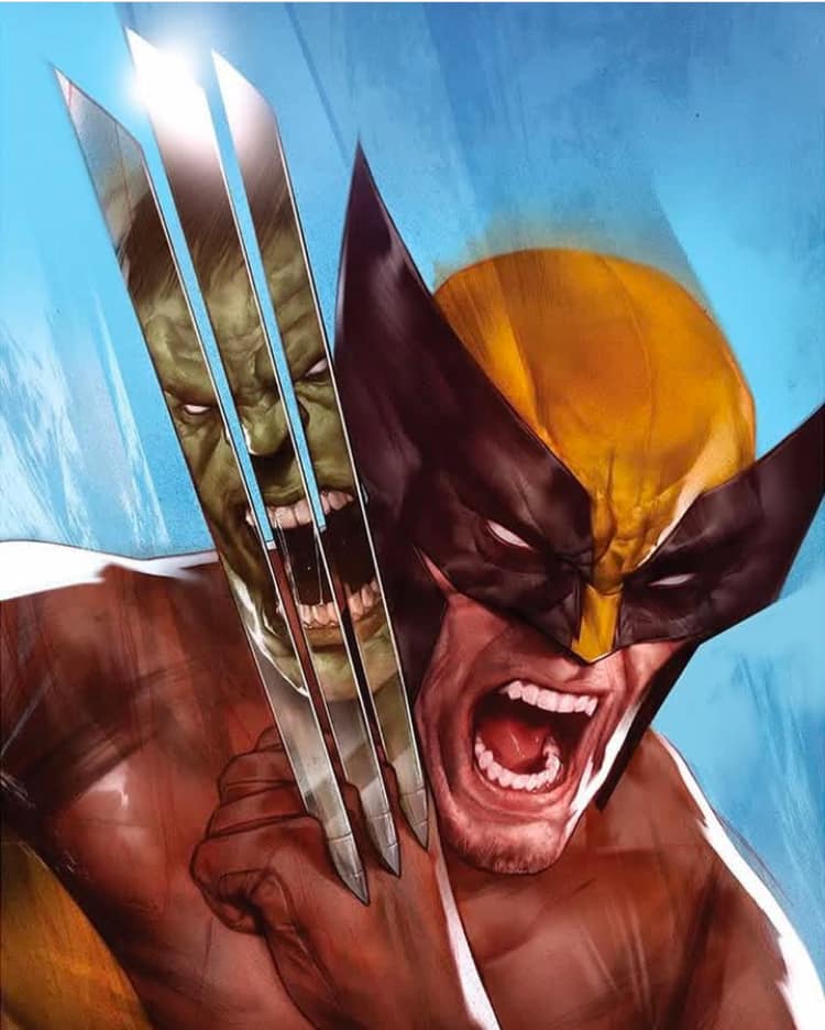 Wolverine Hulk Comic Art Jigsaw Puzzle
