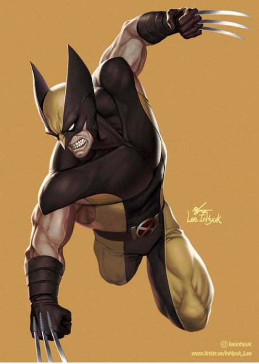 Wolverine Illustration Action Pose Print Poster