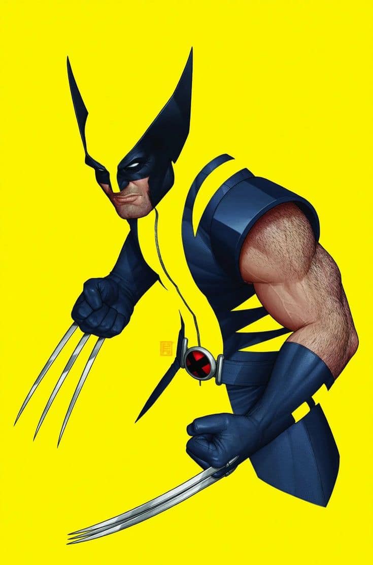 Wolverine Illustration Yellow Background Jigsaw Puzzle