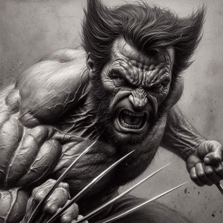 Wolverine Portrait Angry Illustration Jigsaw Puzzle