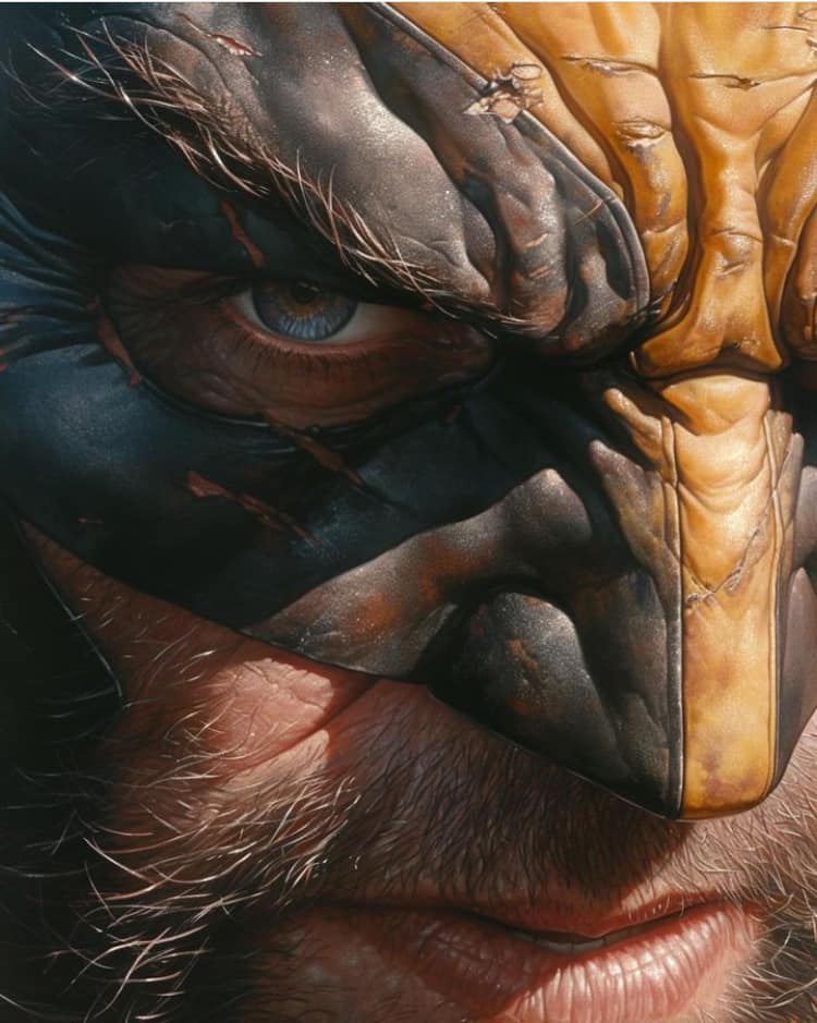 Wolverine Portrait Closeup Print Poster