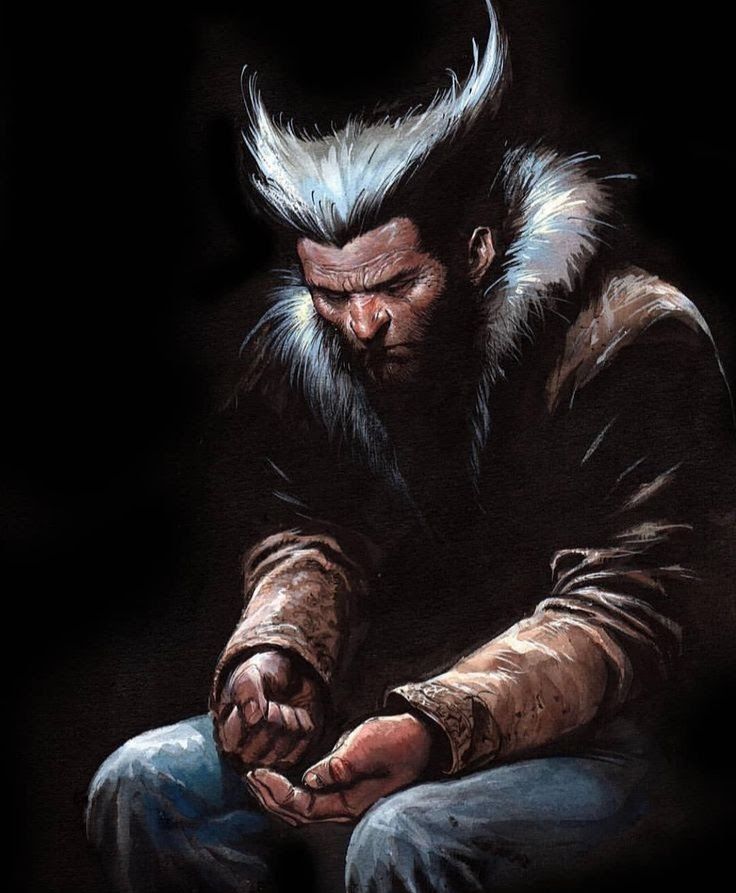 Wolverine Portrait Contemplation Print Poster