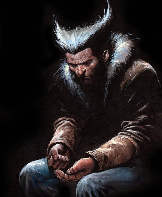 Wolverine Portrait Contemplation Print Poster