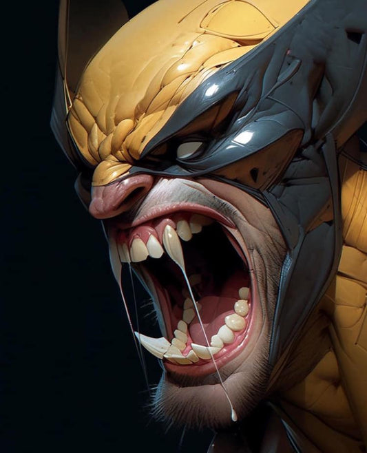 Wolverine Portrait Expressive Print Poster