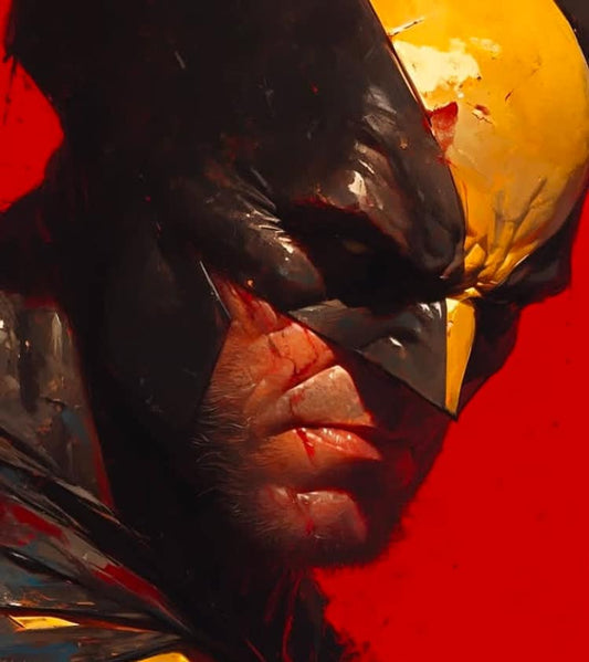 Wolverine Portrait Red Background Print Poster