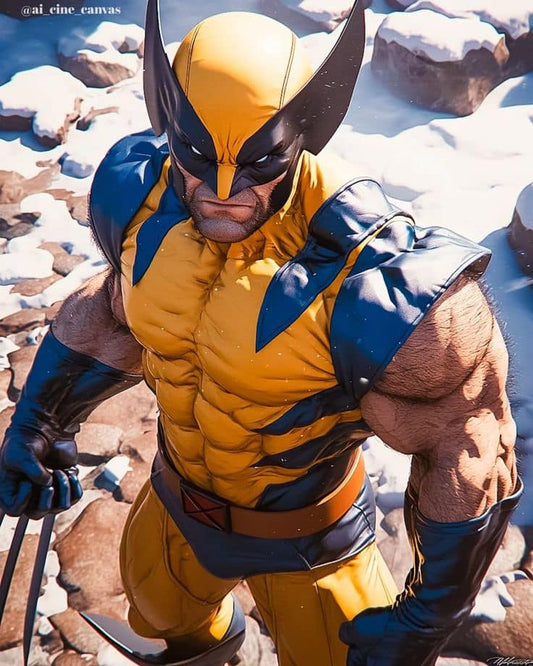 Wolverine Snowy Hero Pose Print Poster