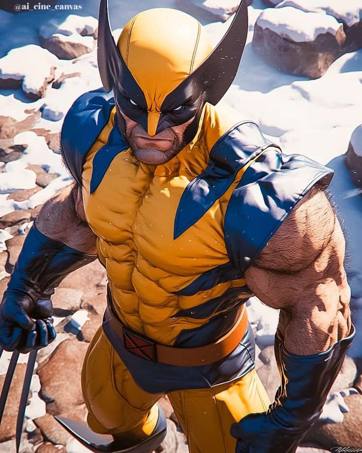 Wolverine Snowy Hero Pose Jigsaw Puzzle
