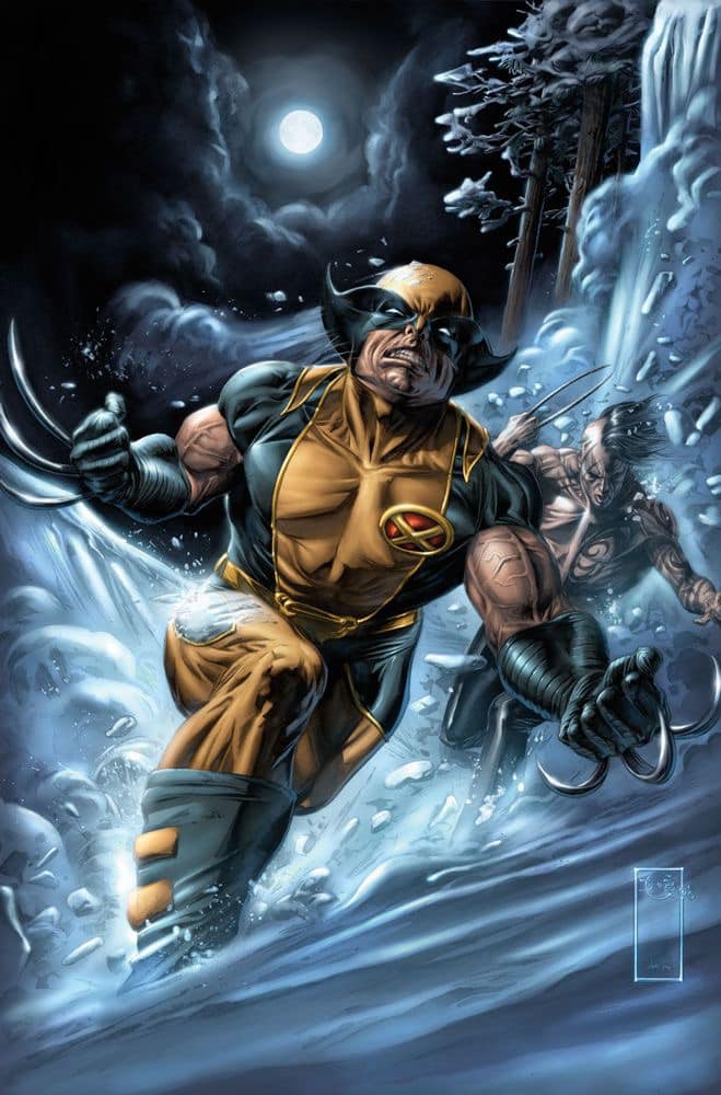 Wolverine Snowy Night Action Print Poster