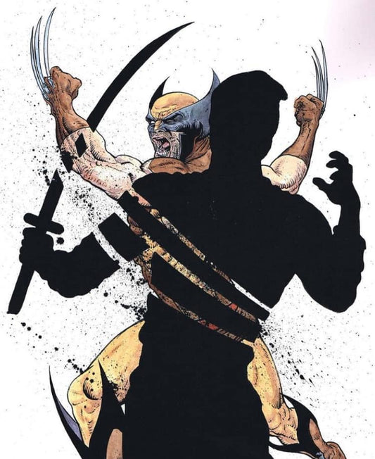 Wolverine Vs Silhouette Action Print Poster