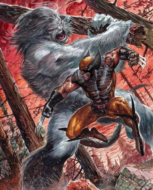 Wolverine Vs Yeti Battle Scene Print Poster