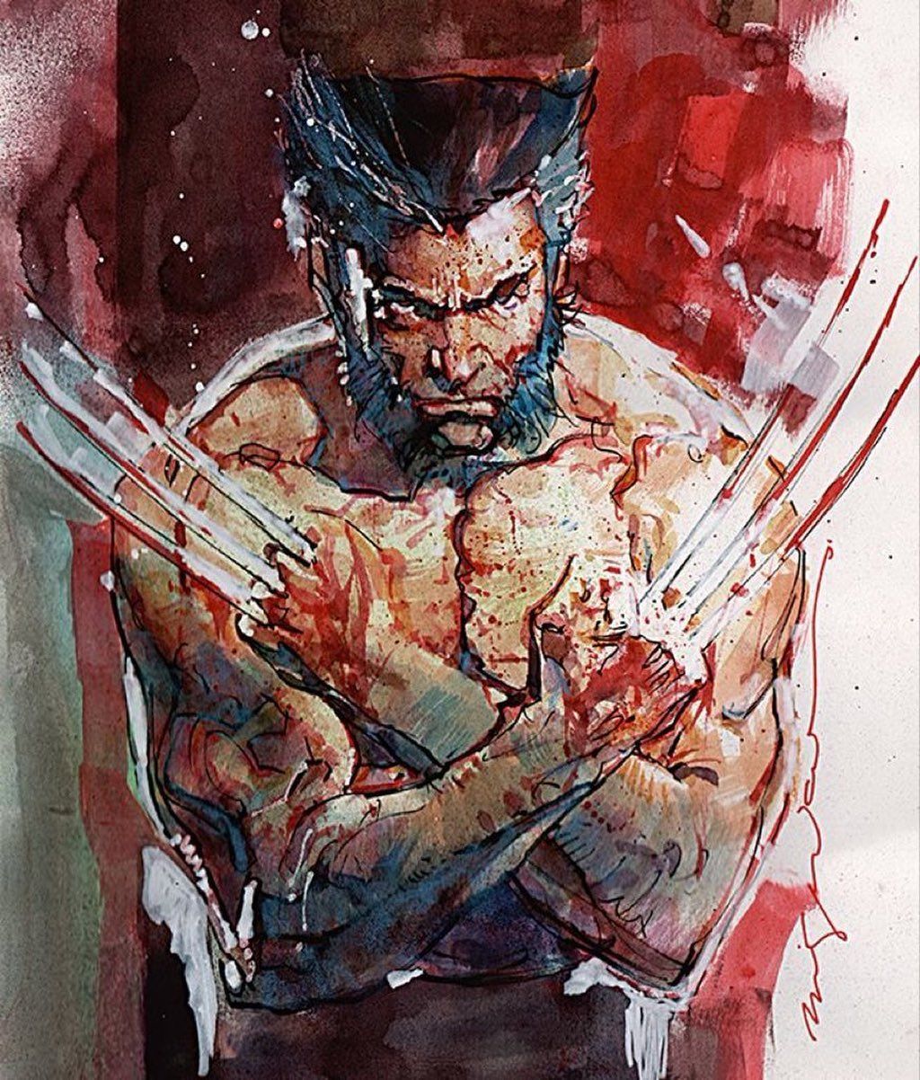 Wolverine Watercolor Artistry Print Poster