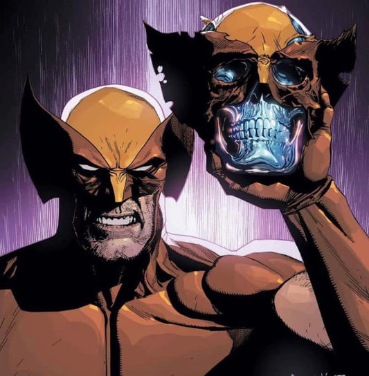 Wolverine With Skull Portait Print Poster