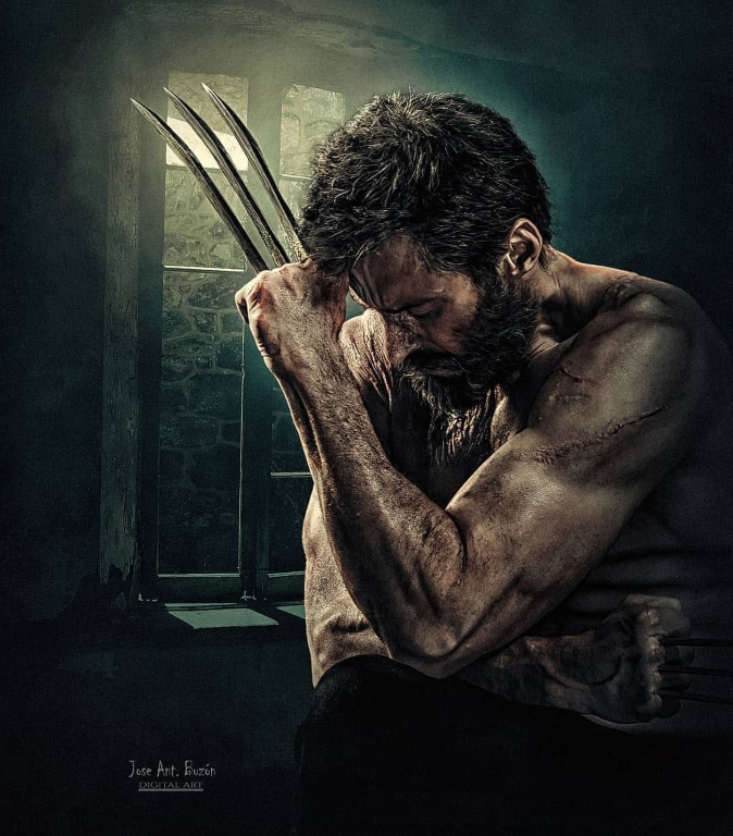 Wolverine Claws Muscular Stance 729 Print Poster
