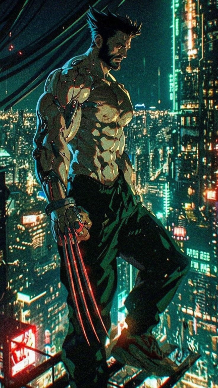 Wolverine Cyberpunk 001 Print Poster