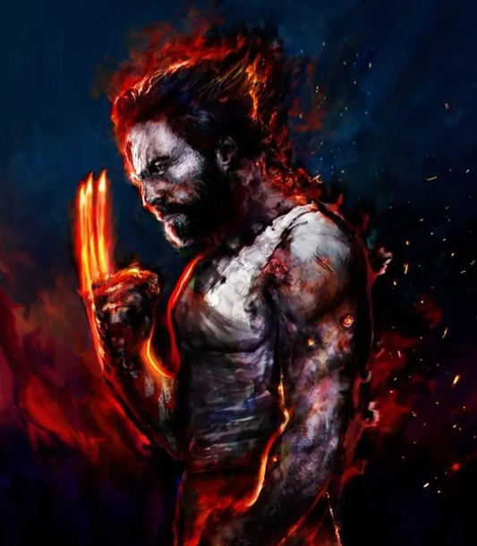 Wolverine Flaming Claws 376 Print Poster