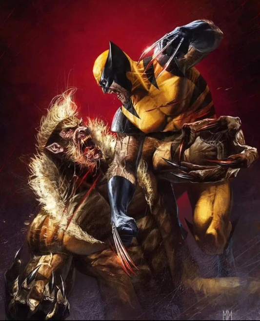 Wolverine Sabretooth Battle 124 Print Poster