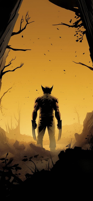 Wolverine Silhouette Forest 739 Print Poster