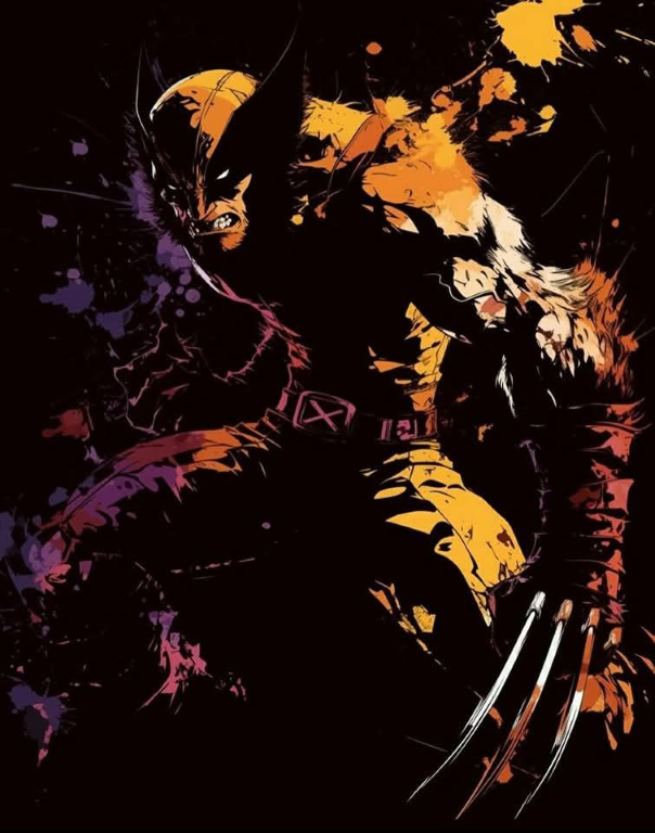 Wolverine Splatter Art 4319 Print Poster
