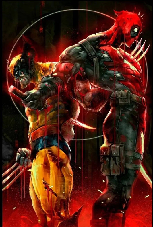 Wolverine Vs Deadpool Art Keychain