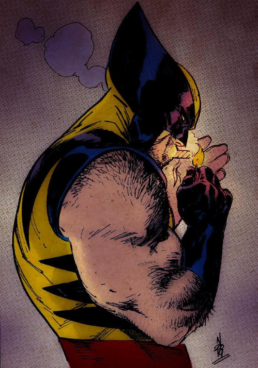 Wolverine Yellow Blue Costume Print Poster