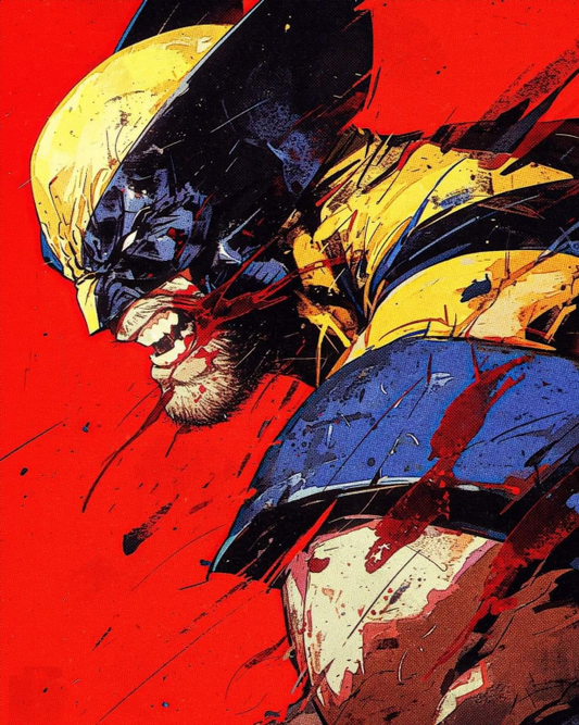 Wolverine Yellow Blue Mask 923 Print Poster