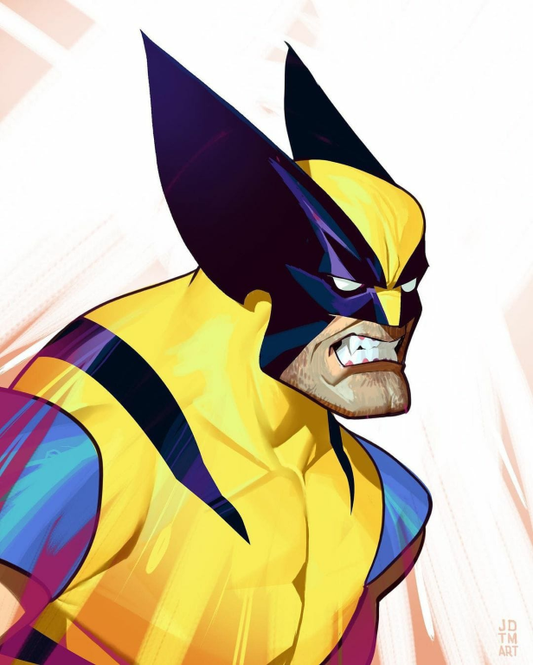 Wolverine Yellow Blue Suit 4587 Print Poster